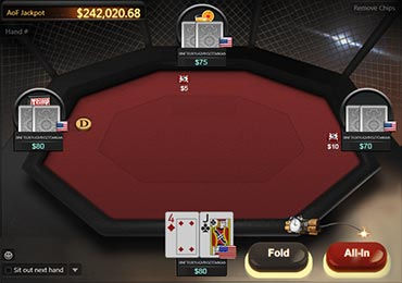 Choose to go all-in or to fold after seeing your hole cards.