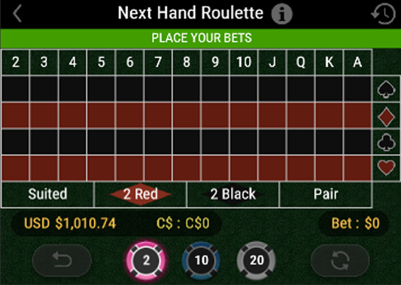 Next Hand Roulette PC Table