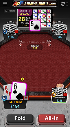 Now, your hole cards in All-In or Fold double as your bingo cards!
