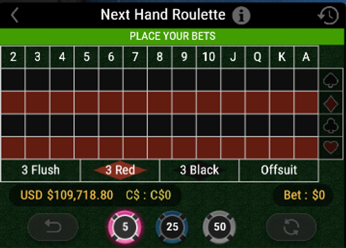 Next Hand Roulette PLO PC Table